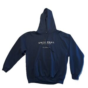 Universal Studios Florida Spellout Blue Hoodie Sweatshirt Casual Y2K Size‎ Large